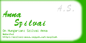 anna szilvai business card